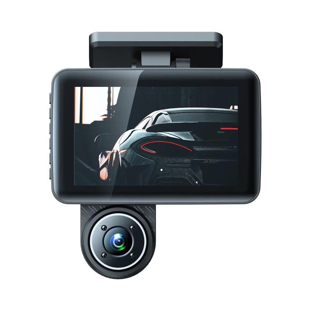 Carevas 3 Cameras Dash Cam 4in Clear Car Rearview Mirror Car Video Recording Camcorder Wide Angle Car Camera Recorder Auto Sizeafety Driving Recorder