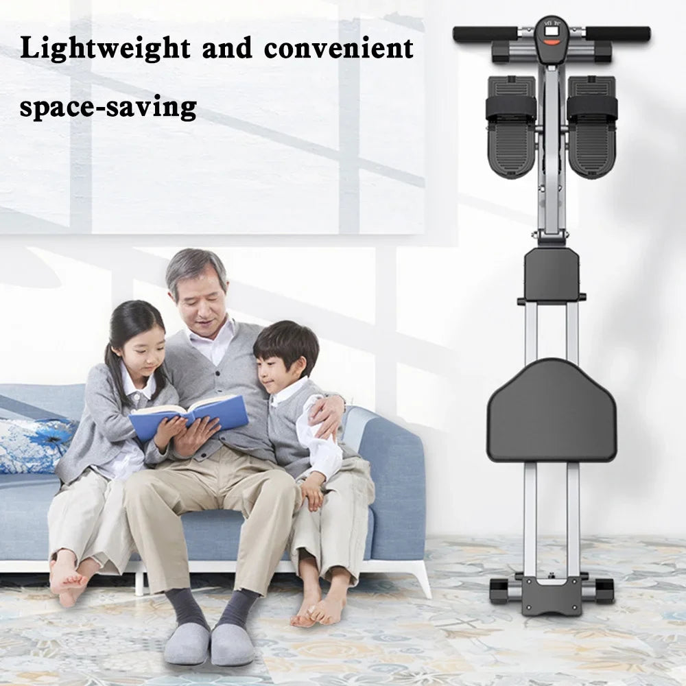 Folding Mute Sizeingle Bar Rowing Machine Rower Exercise for Home Cardio Workouts