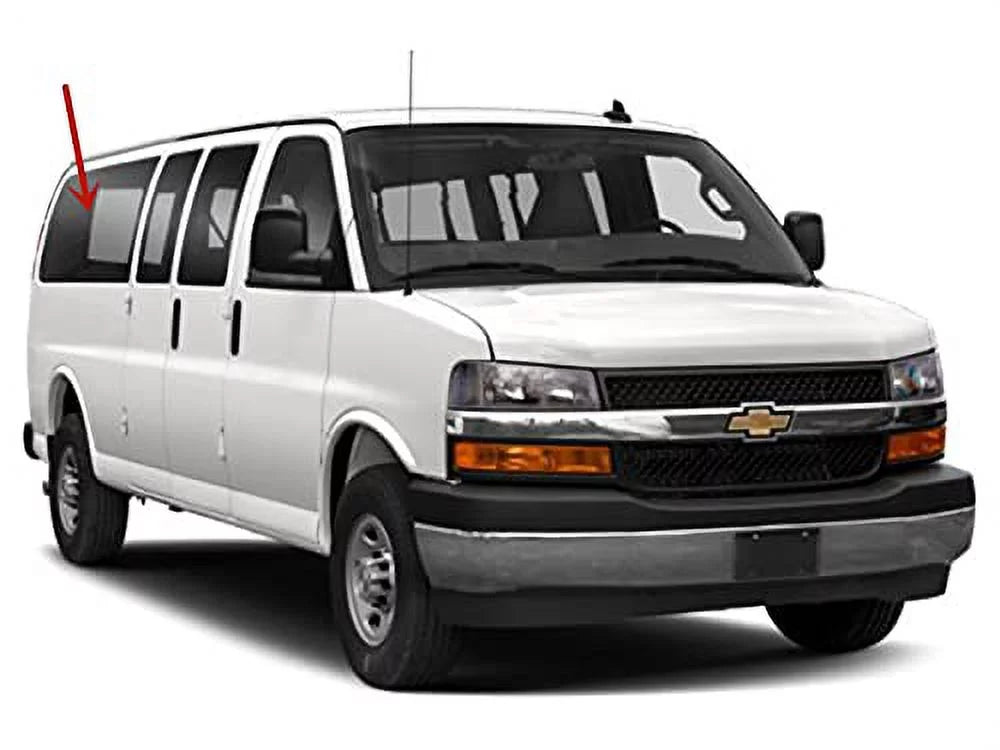 Passenger Right Sizeide Rear Quarter Window Quarter Glass Compatible with Chevrolet Express/GMC Sizeavana Sizetandard Van 1996-2022 Models