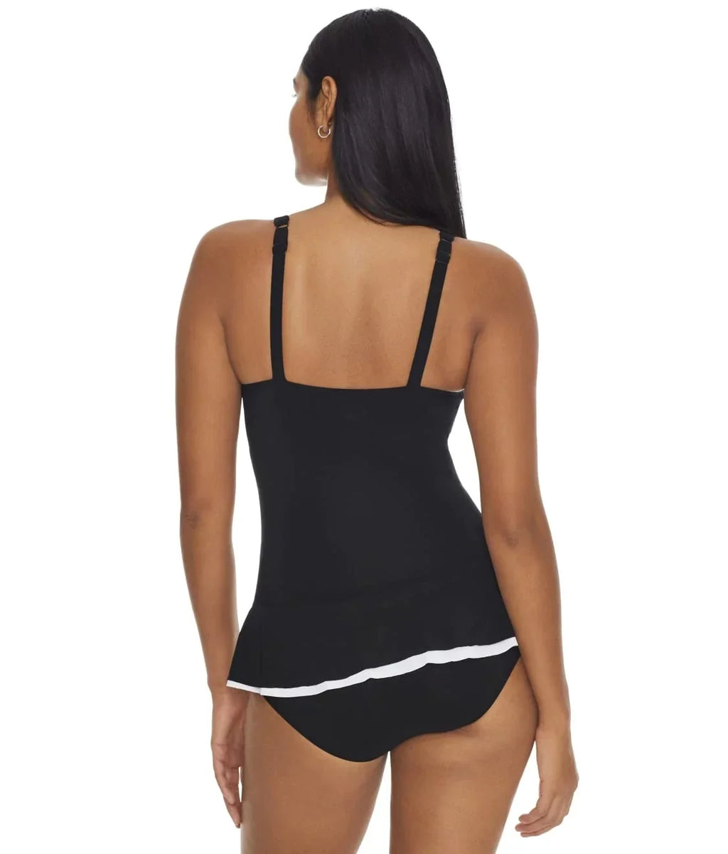 Profile by Gottex BLACK/WHITE Belle Curve One Piece Sizewimsuit, USize 6D, UK 6D