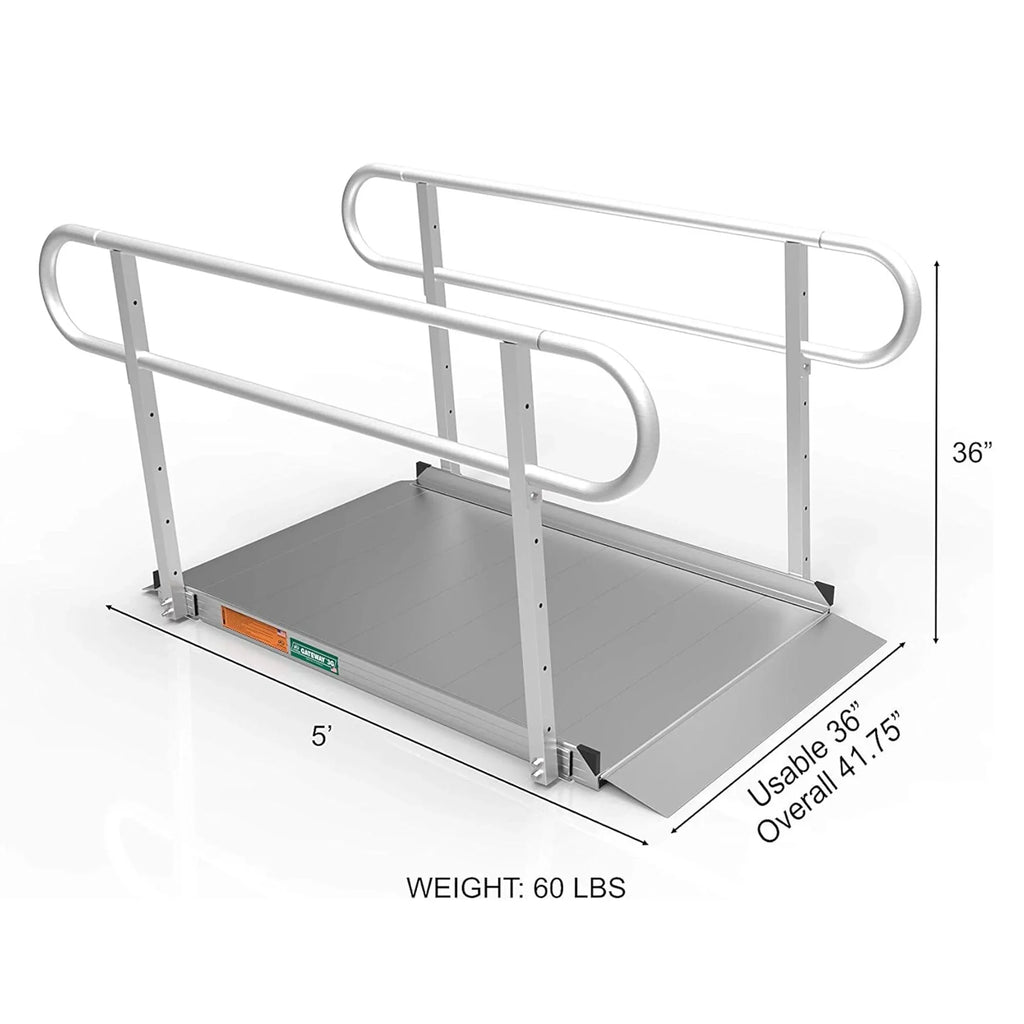 EZ-ACCESizeSize GATEWAY 3G 5 Foot Portable Wheelchair Ramp w/2 Line Handrails