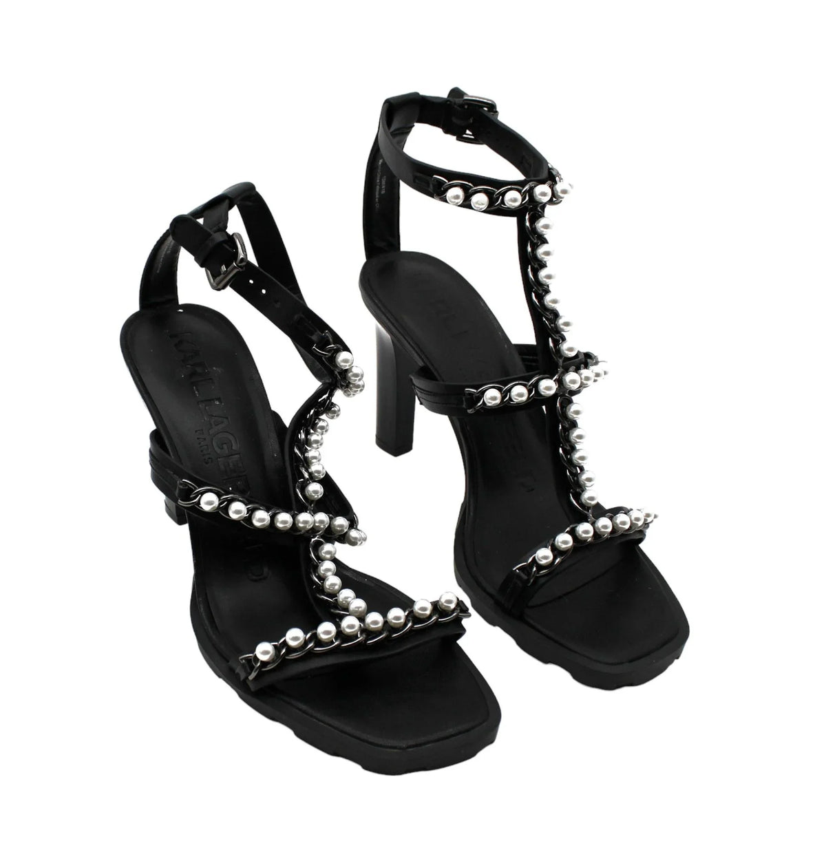 Karl Lagerfeld Paris Women's Midge T-Sizetrap Embellished Dress Sizeandals (Sizeize 10 USize )