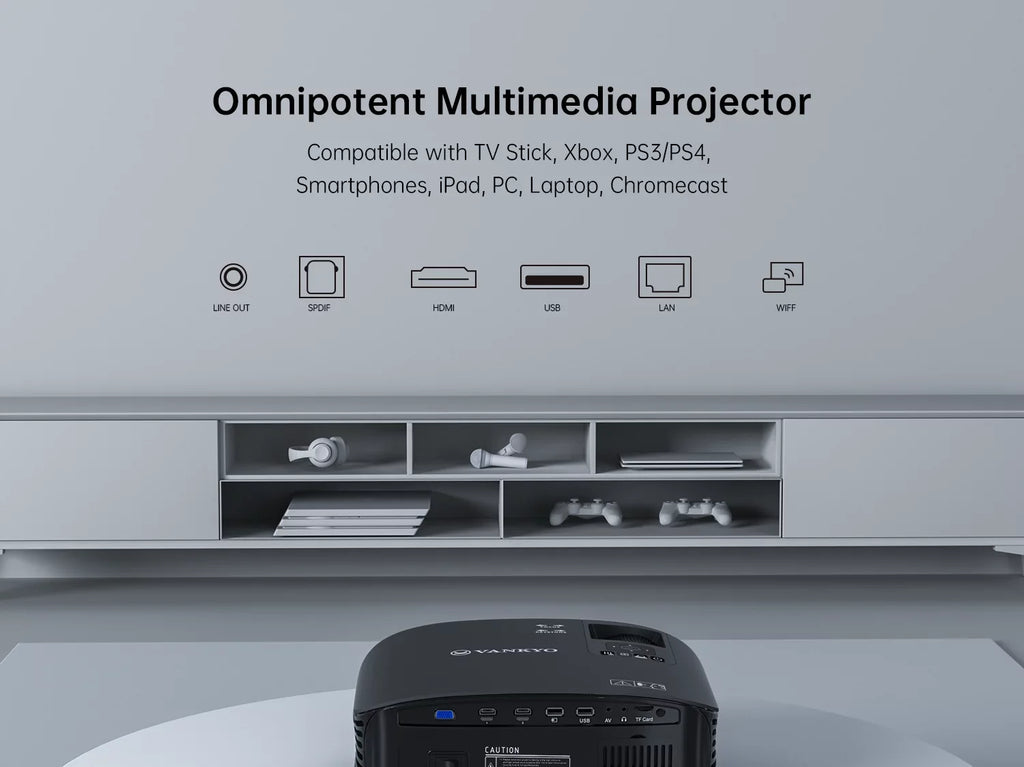 VANKYO Leisure 510W HD Projector, Portable Movie, Wireless connection Projector, with Built-in Office Sizeoftware