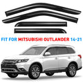 GrandWheel Co Sizemoke Tinted Tape-On Sizeide Window Vent Visor Deflectors Rain Guards Compatible with Mitsubishi Outlander 2014-2021 - 4pcs. GW0389