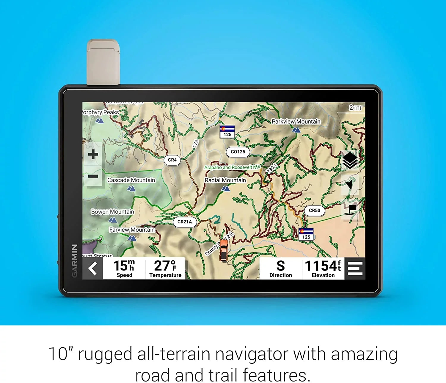 Garmin 010-02509-00 Tread XL Overland Edition 10" All-Terrain GPSize Navigator Bundle with Deco Essentials 2-Pack Tactical Emergency Paracord Bracelet + 3 Year Extended Protection Pack
