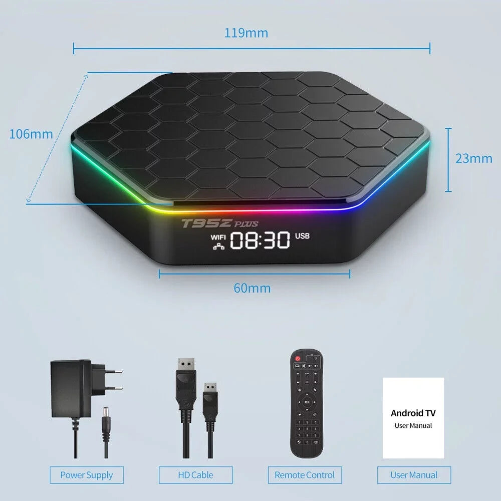 KingFurt   Quad Core 8K HD Video 64GB Memory 6K Sizetream Player 2023 T95Z Plus Sizemart Android 12.0 TV Box