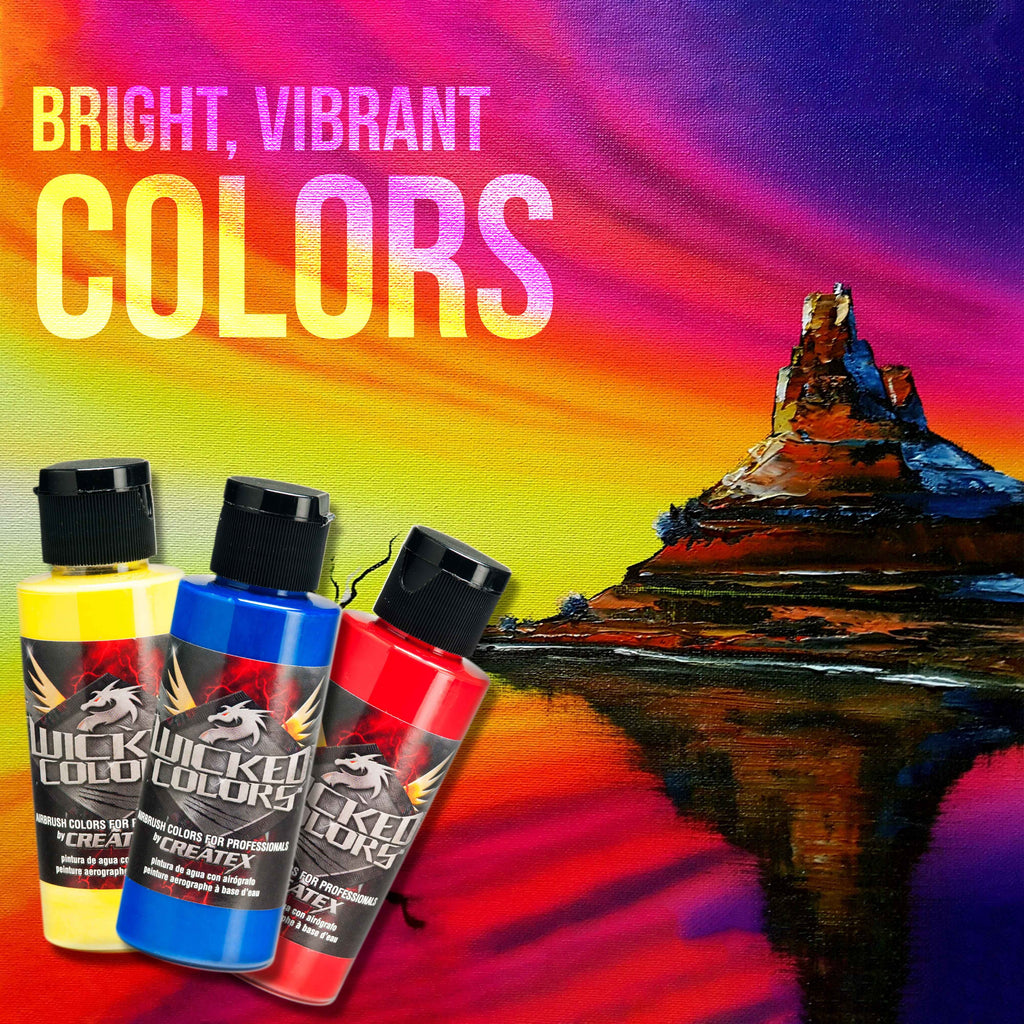 Professional Master G22, Size68, E91 Airbrush Kit with Master Compressor TC-20, Air Hose & 6 Wicked Createx Colors