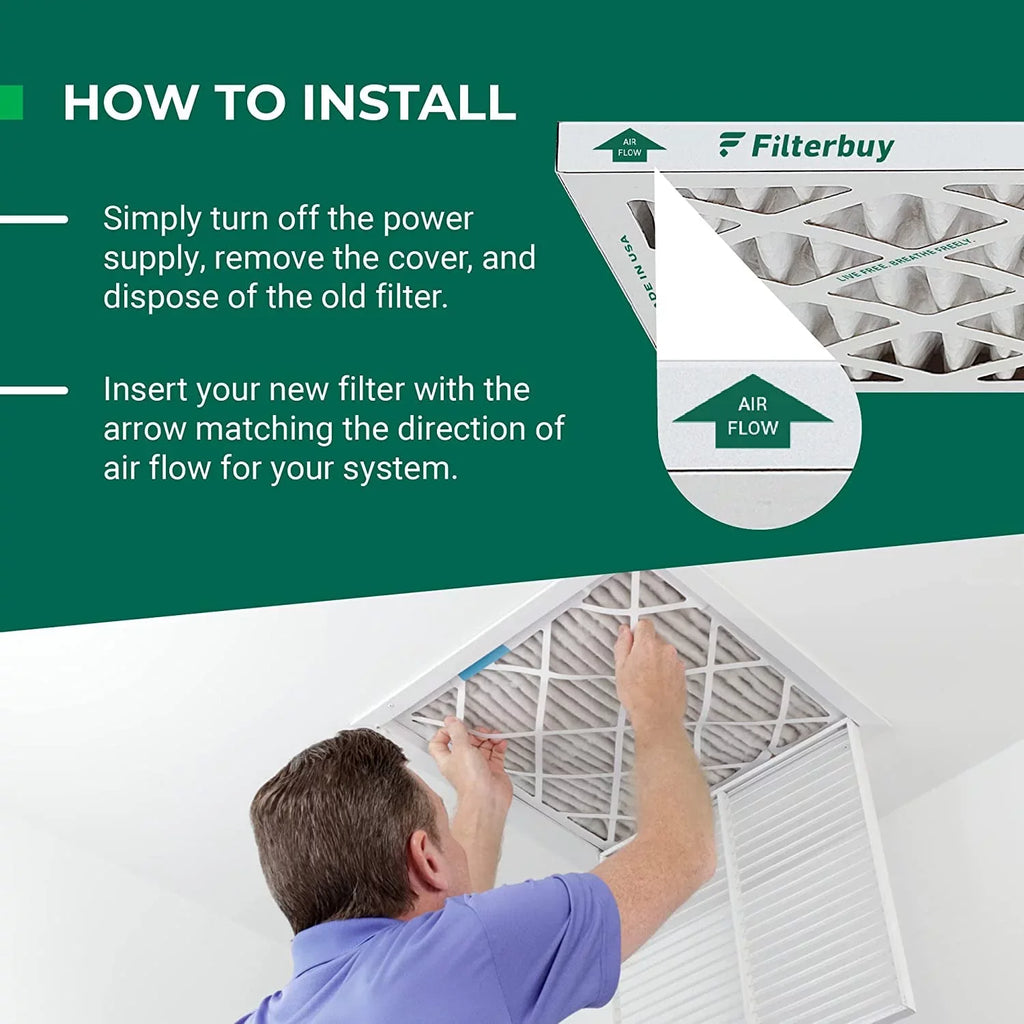 Filterbuy 20x30x1 MERV 8 Pleated HVAC AC Furnace Air Filters (4-Pack)