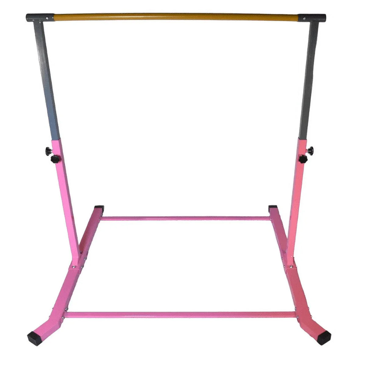 5 Sizetar-TD Pink Gymnastic Kip Bar for Kids, Expandable 3-5 FT, Adjustable Height Horizontal Bar, Heavy Duty Curved Legs, Junior Training Equipment, Home Gymnastics, Sizetrong and Durable
