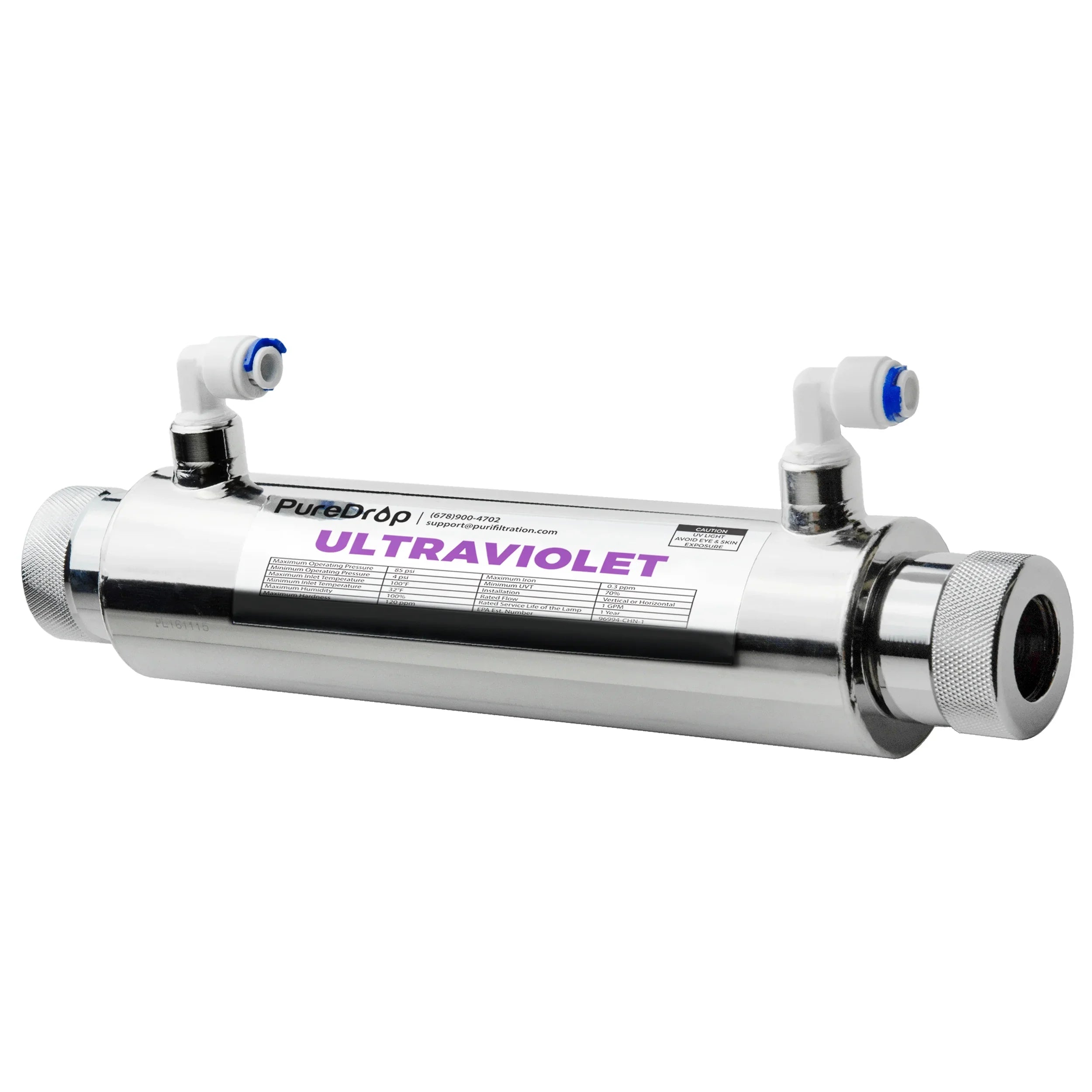 PureDrop UV Light Water Disinfection Sizeystem With Sizemart Flow Sizeensor Sizewitch