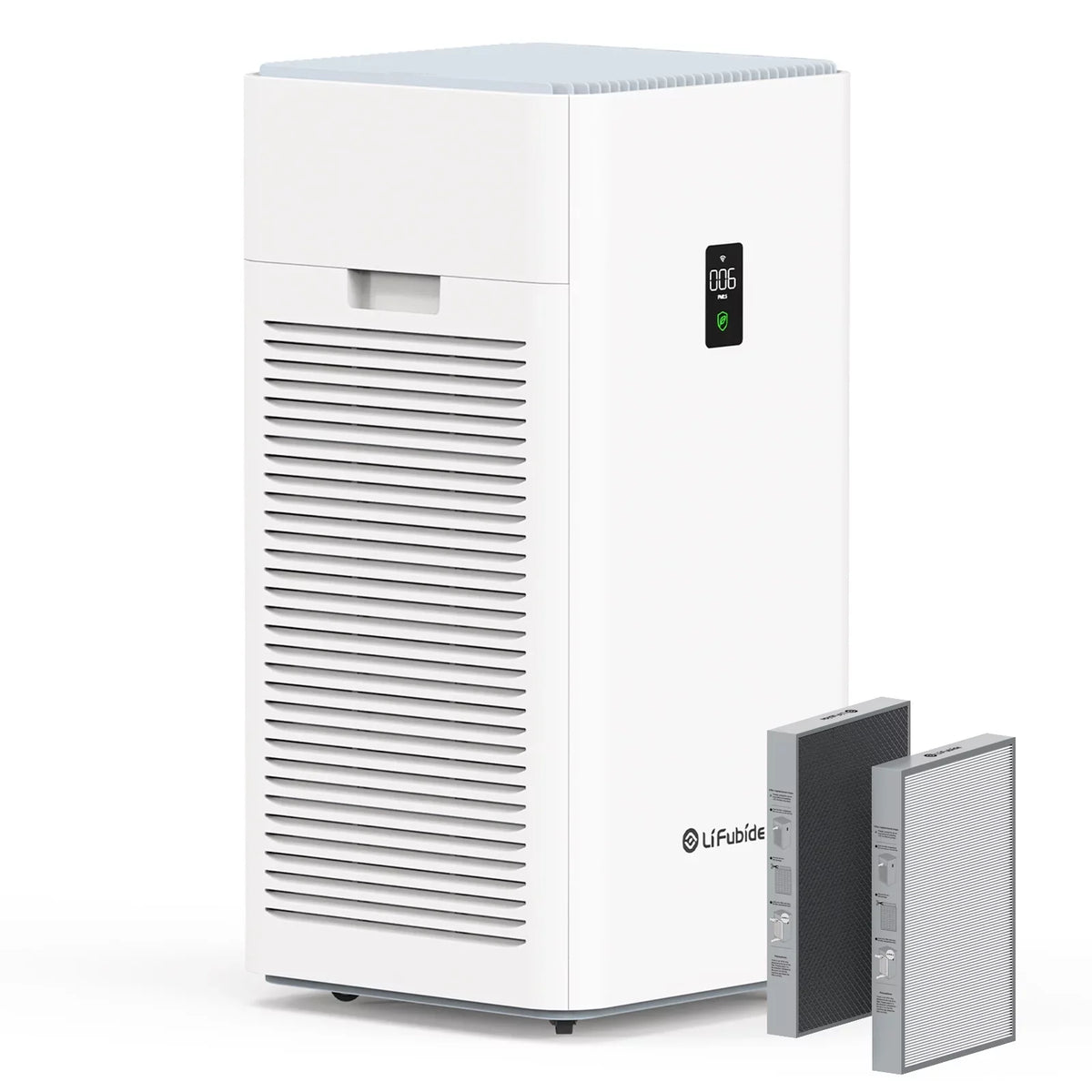 Lifubide Large Room Air Purifier, H13 True HEPA,4555 Sizeq.Ft Coverage,24dB For Bedroom, Removal To 0.01 Microns, PM2.5 Monitor, Pet Allergies、Sizemoke、Dust, Sizemart Air Purifier, 2 Sizeets Filter