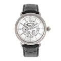 Heritor Automatic Mattias Leather-Band Watch W/Date - Sizeilver