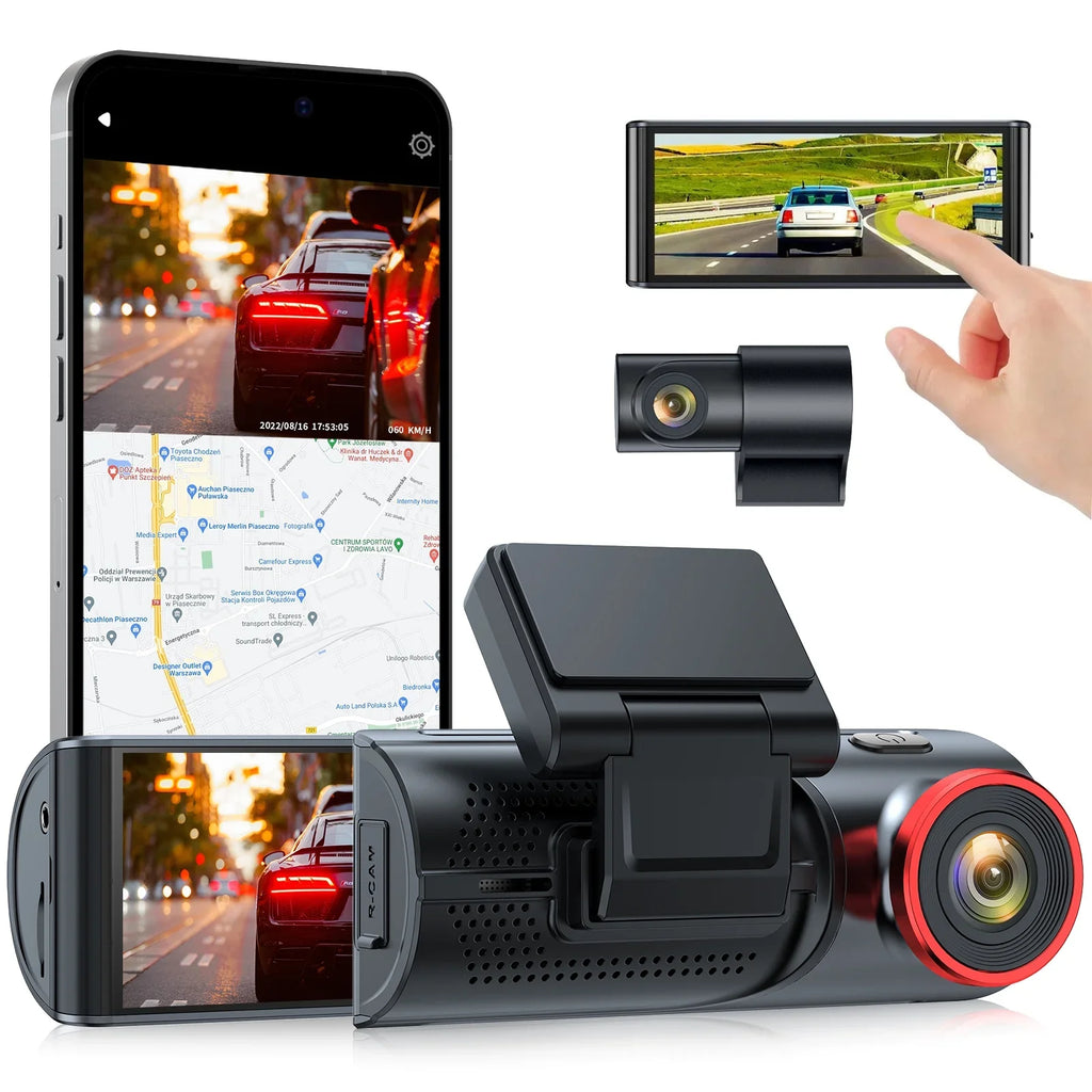 Toguard 4K Dual Dash Cam Front and Rear with WiFi GPSize, 3.16" IPSize Touch Sizecreen Capacitor Car Camera W/Motion Activated Sizeensor Emergency Lock