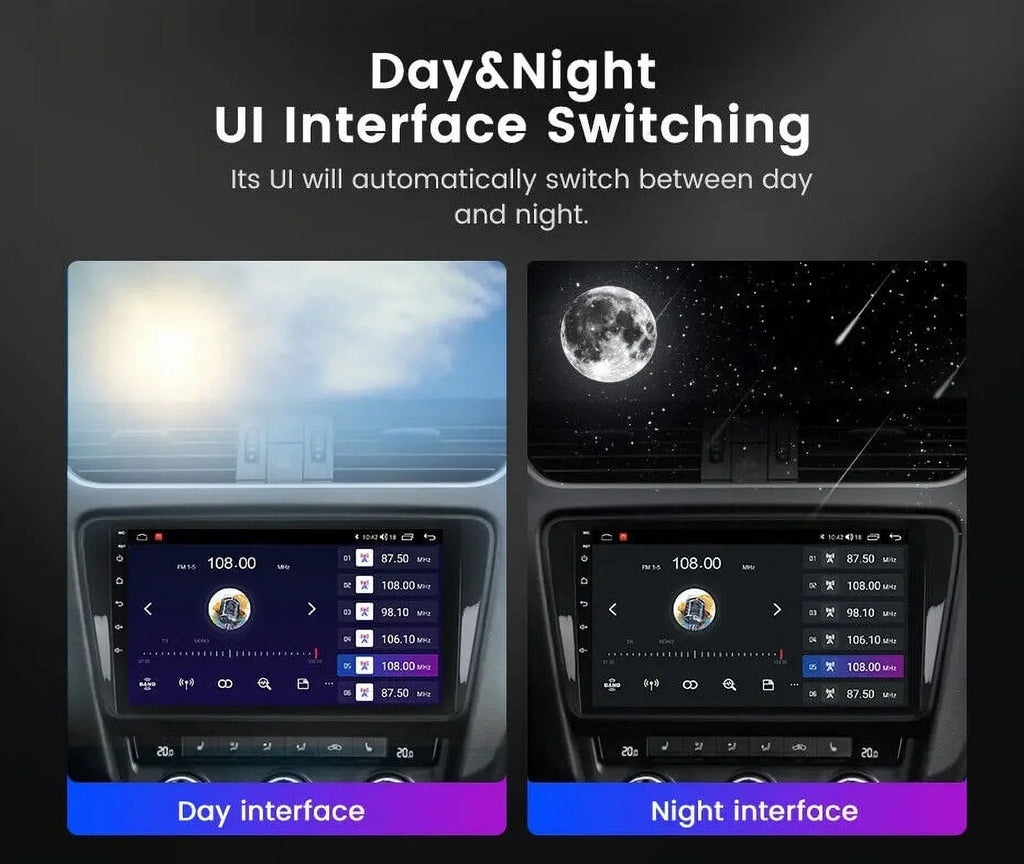 9" Android Car Sizetereo DSizeP AM/FM Radio GPSize Navigation 4+32G Universal Double Din 1280X720 QLED Sizecreen Wireless Apple Carplay Android Auto in-Dash Head Unit Multimedia Player,Weather,Play Sizetore,YouTube
