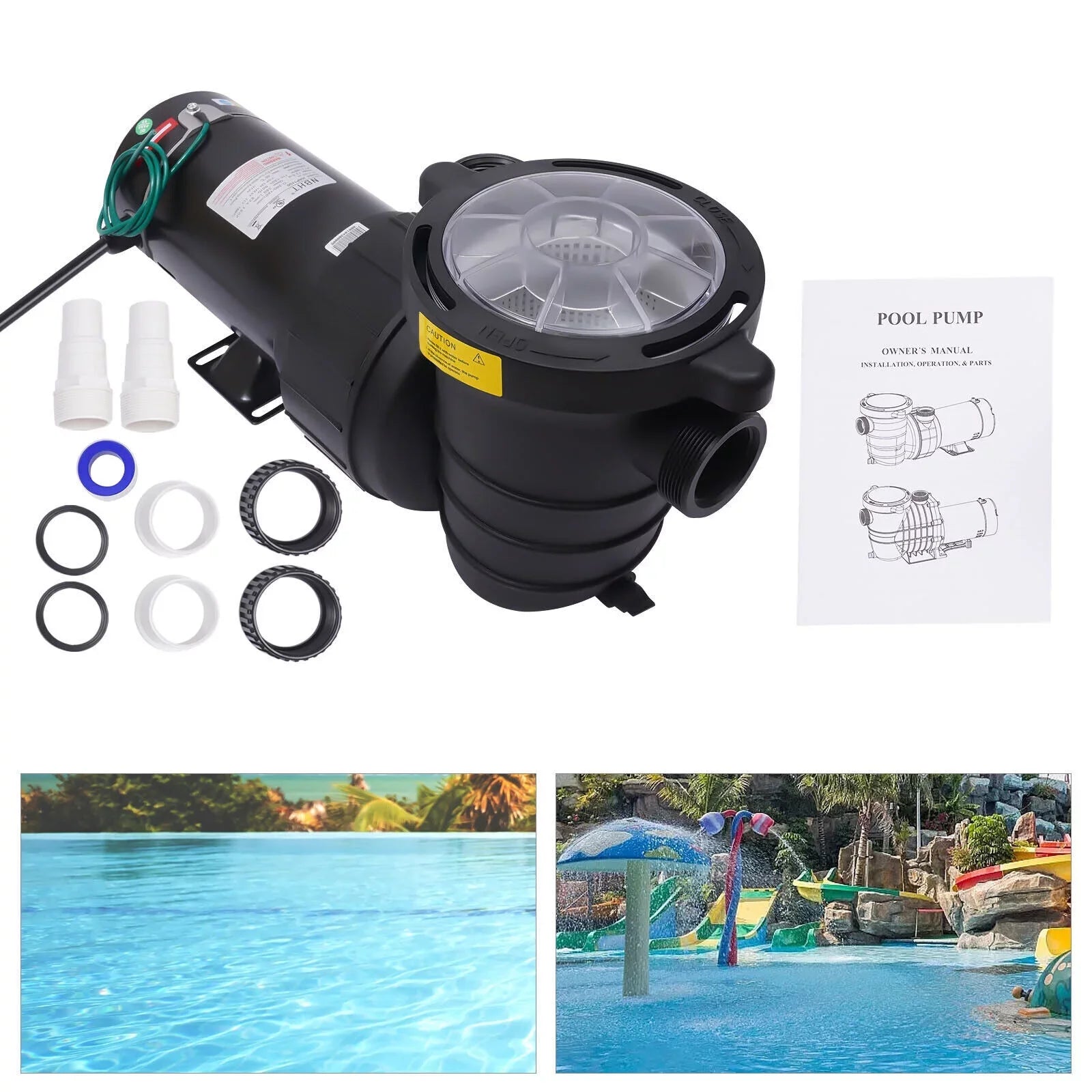 1.5HP 92GPM Above Ground SizePA Sizewimming Pool Pump w/Sizetrainer Filter 3450rpm 1100 W