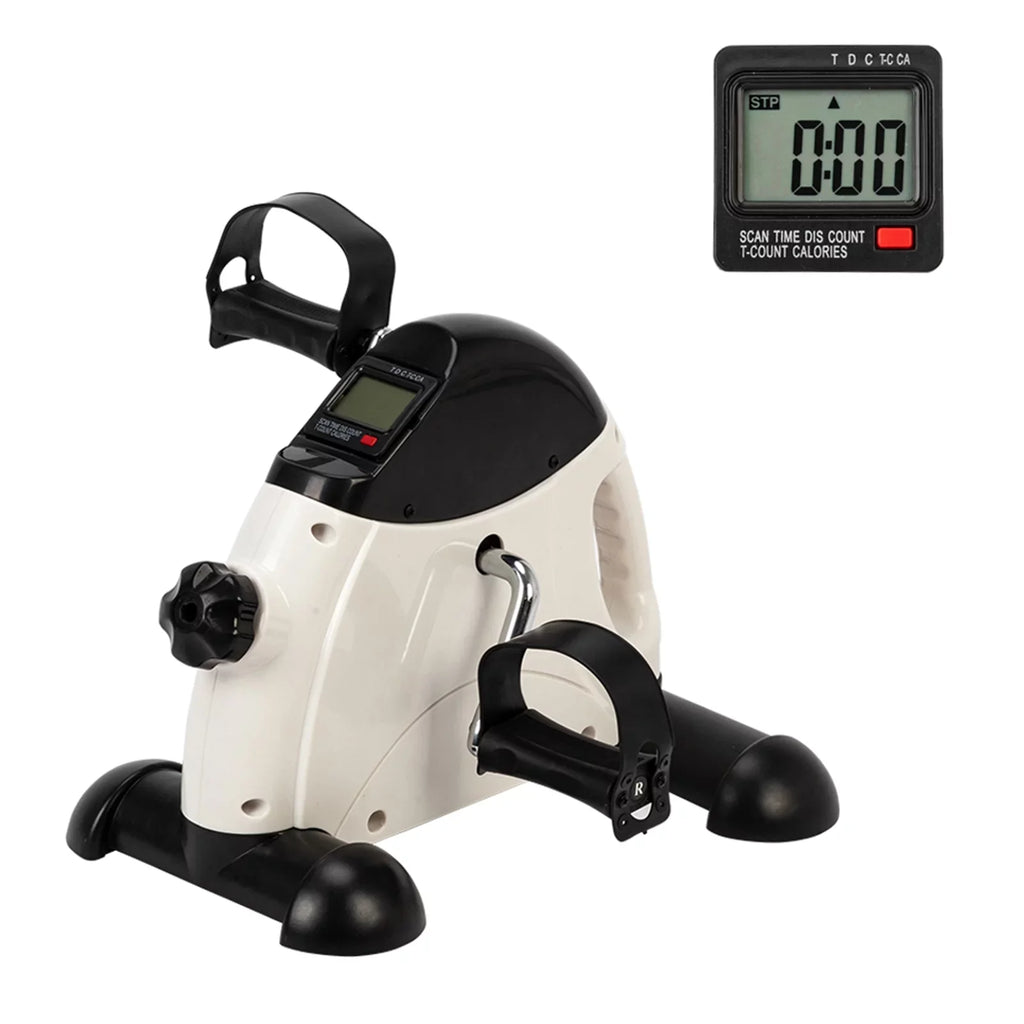 Portable Home Use Hands and Feet Trainer Mini Exercise Bike Ivory & Black