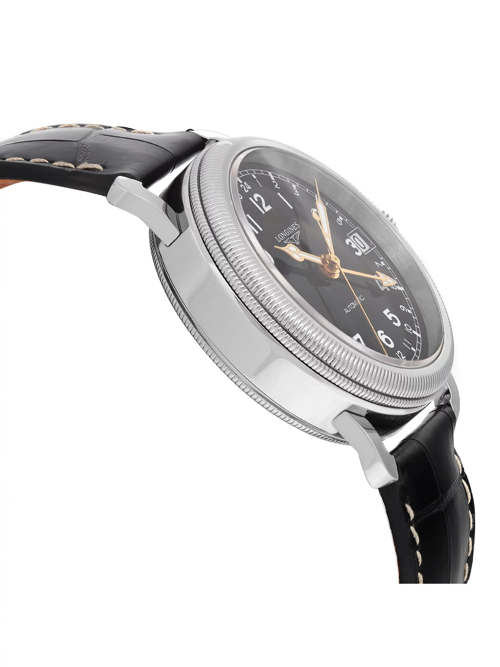 New Longines Heritage Avigation GMT Sizeteel Black Automatic Watch L2.778.4.53.2