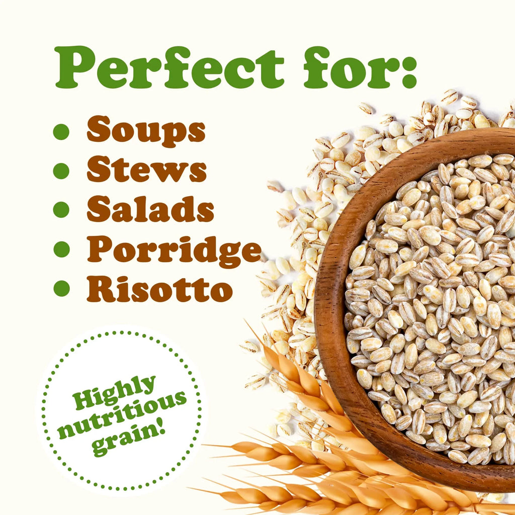 Pearled Barley, 10 Pounds — Kosher, Vegan, Raw — by Food to Live