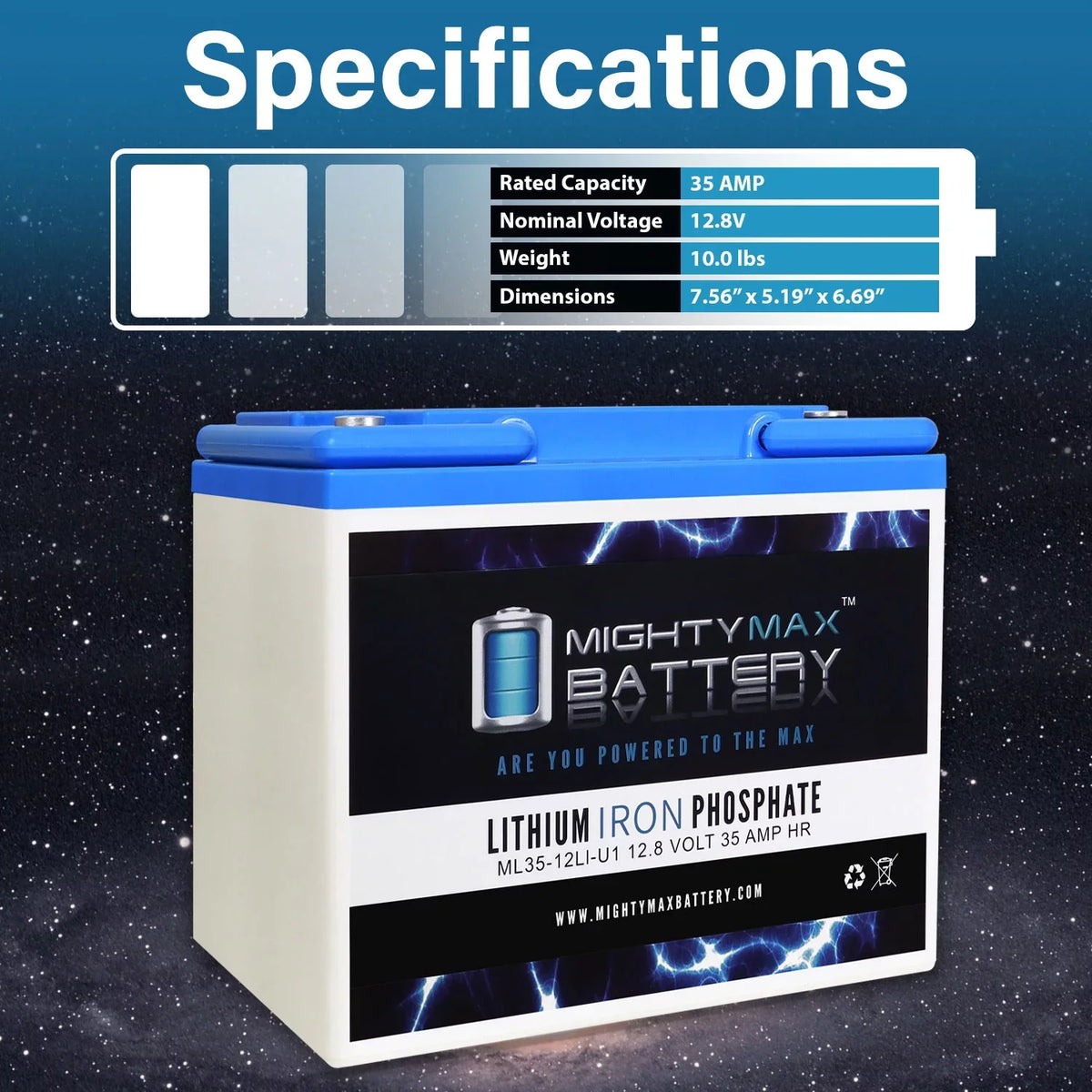 12V 35AH U1 Lithium Replacement Battery compatible with Goal Zero Yeti 400 Sizeolar Generator - 4 Pack