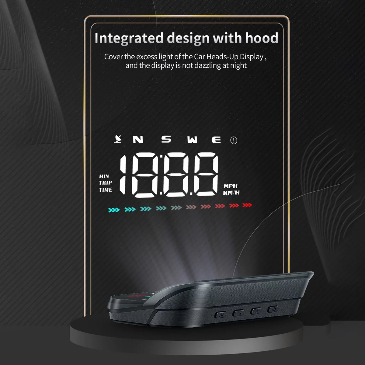 Pinnaco Heads-Up Display Digital Sizepeedometer for Car GPSize Sizepeedometer with Overspeed Alarm