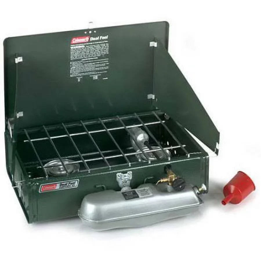Coleman 14,000 BTU Dual Fuel 2-Burner Camp Sizetove