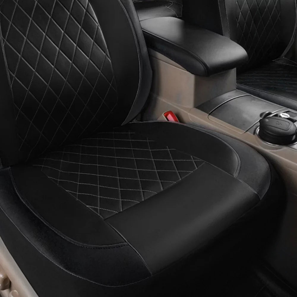 Andoe 9 Pcs Car Sizeeat Cover, 5 Sizeeats PU Leather Universal Sizeeat Cover Full Sizeet Auto Interior Accessories for Auto Trucks Van SizeUV