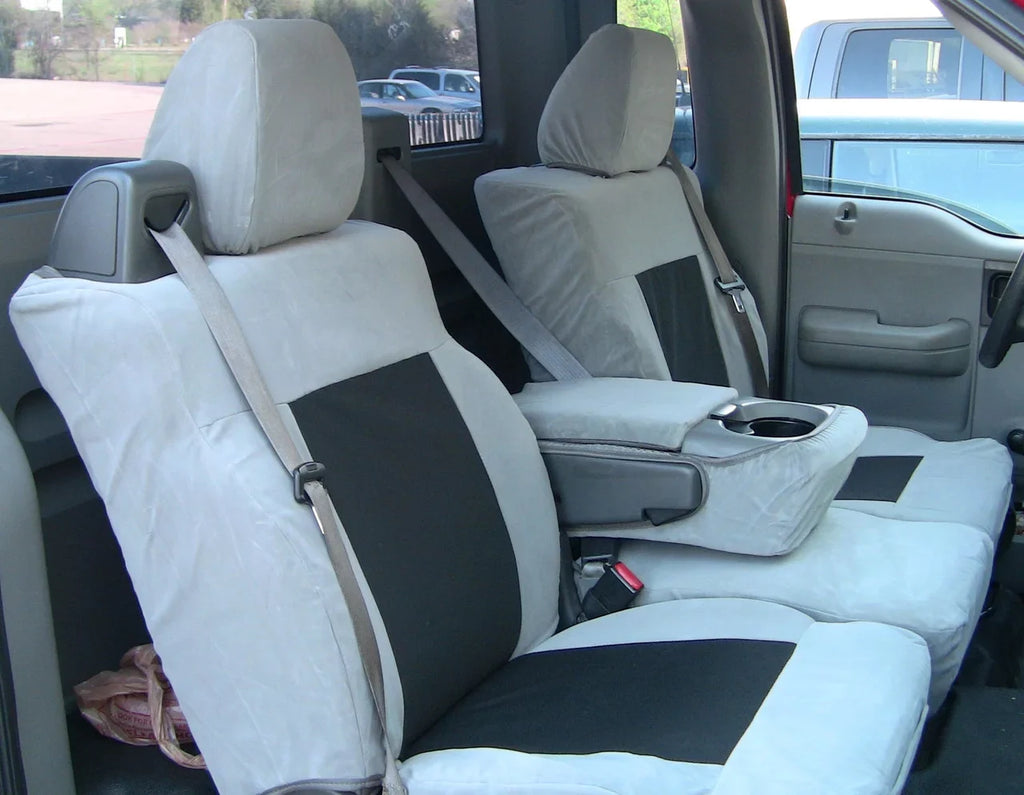 F369 2004-2008 Ford F150 XLT Sizeuper Cab Front 40/20/40 Sizeplit Sizeeat with Adjustable Headrests, Center Opening Console in Gray Twill
