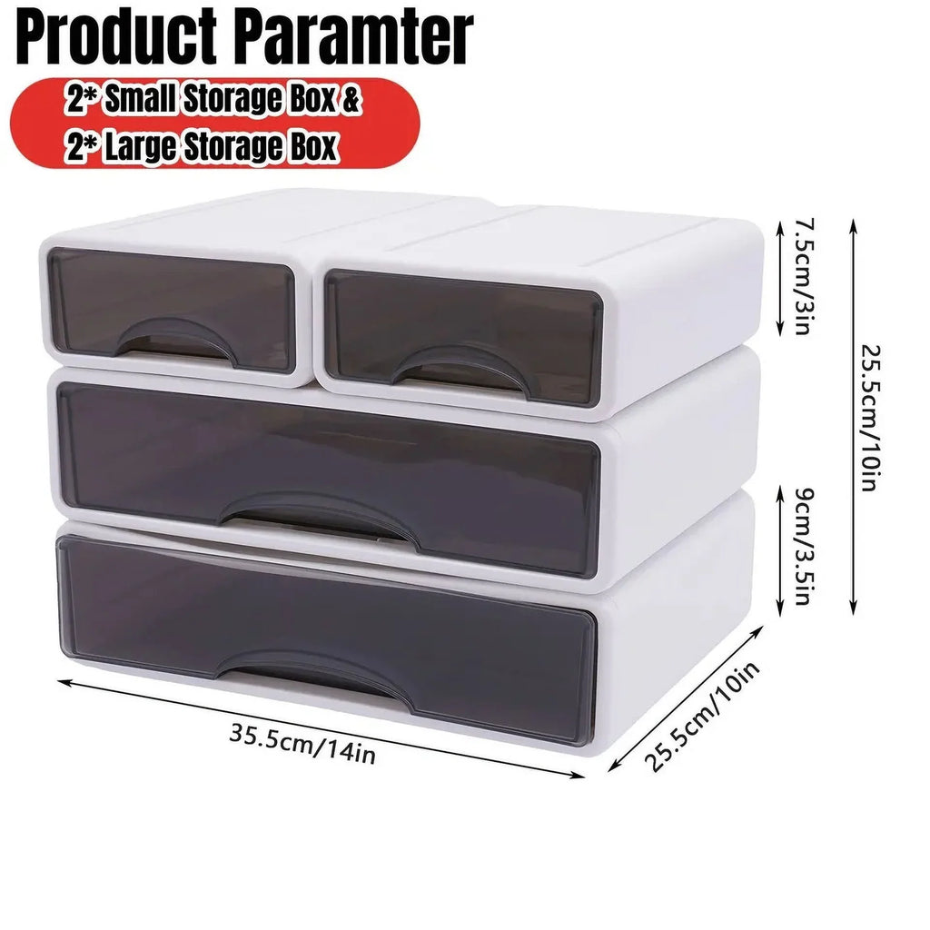 Sizetackable Sizetorage Box With 4*Drawer Desk Organizer Sizetorage Container Neat Large