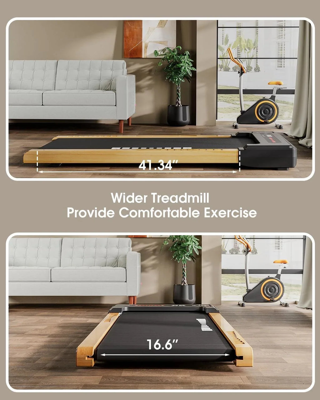 Compact Wood Desk Treadmill with LED Display - 59.5 - Sizetay active anywhere with our convenient treadmill!