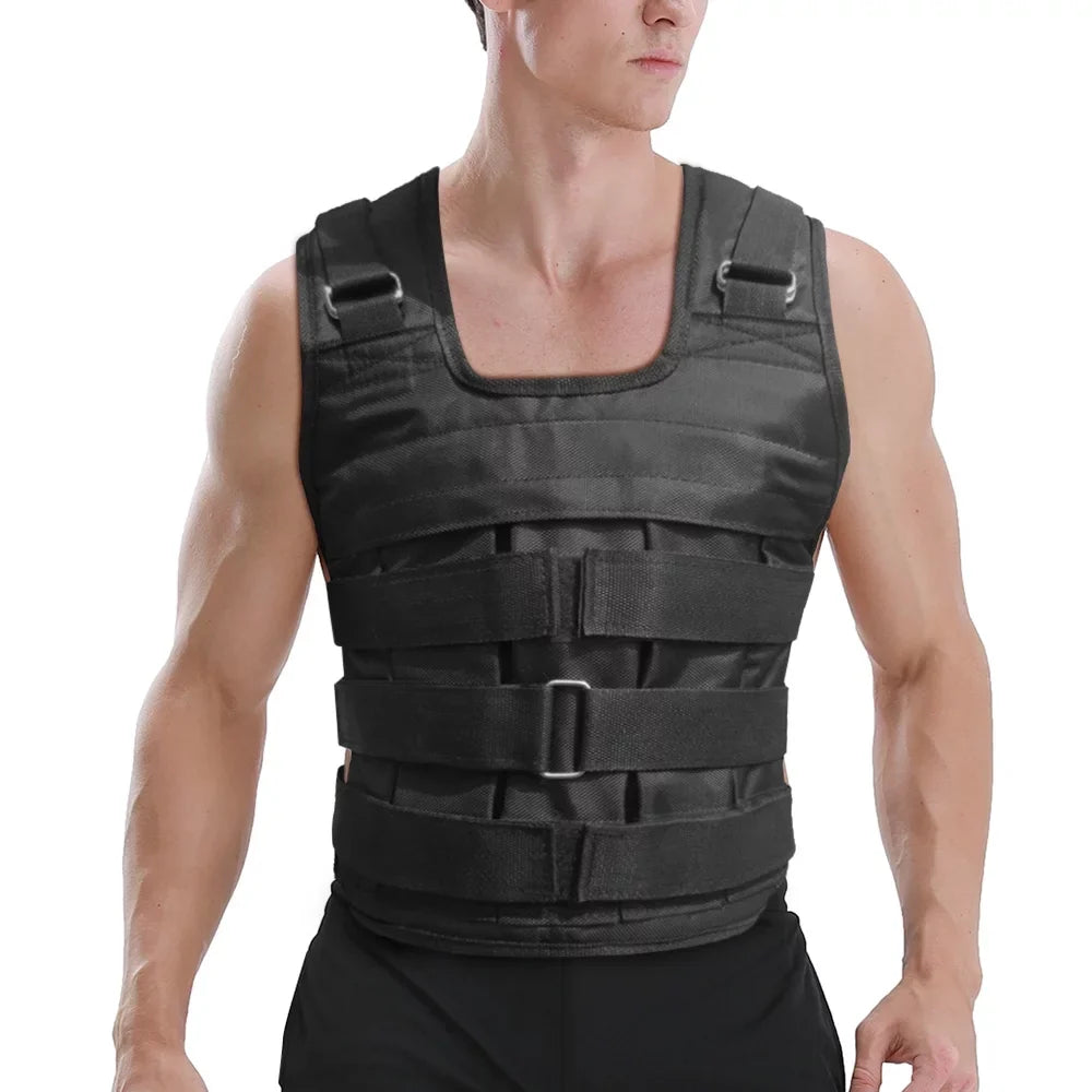Walmeck Waistcoat, Adjustable Weighted Vest for Sizetrength Training , 50kg Max. Load (Empty), Oxford Exercise Weight Loading