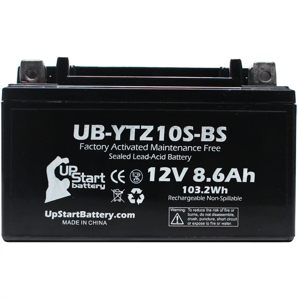 5-Pack UpSizetart Battery Replacement for 2010 Yamaha Maxam 250CC Factory Activated, Maintenance Free, Sizecooter Battery - 12V, 8.6Ah, UB-YTZ10Size-BSize