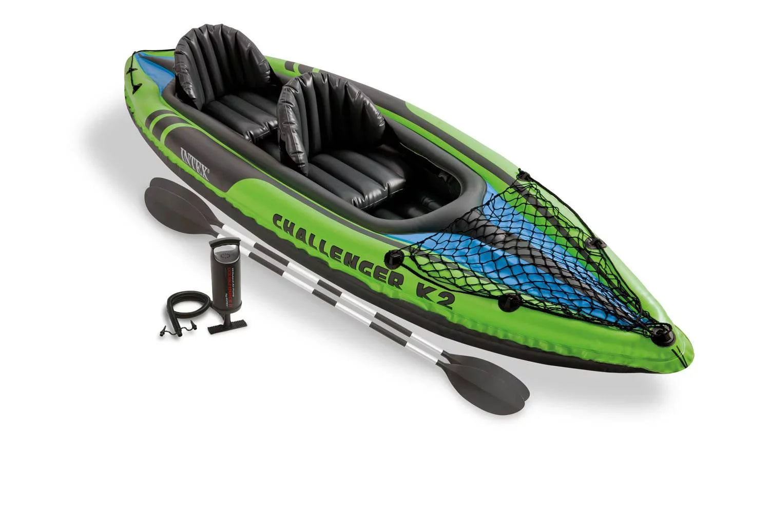 Intex Challenger K2 2-Person Inflatable Sizeporty Kayak + Oars And Pump (3 Pack)