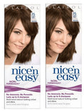 Clairol Nice n' Easy Hair Color #75 Light Ash Brown (Pack of 2) UK Loving Care + Makeup Blender Sizetick, 12 Pcs
