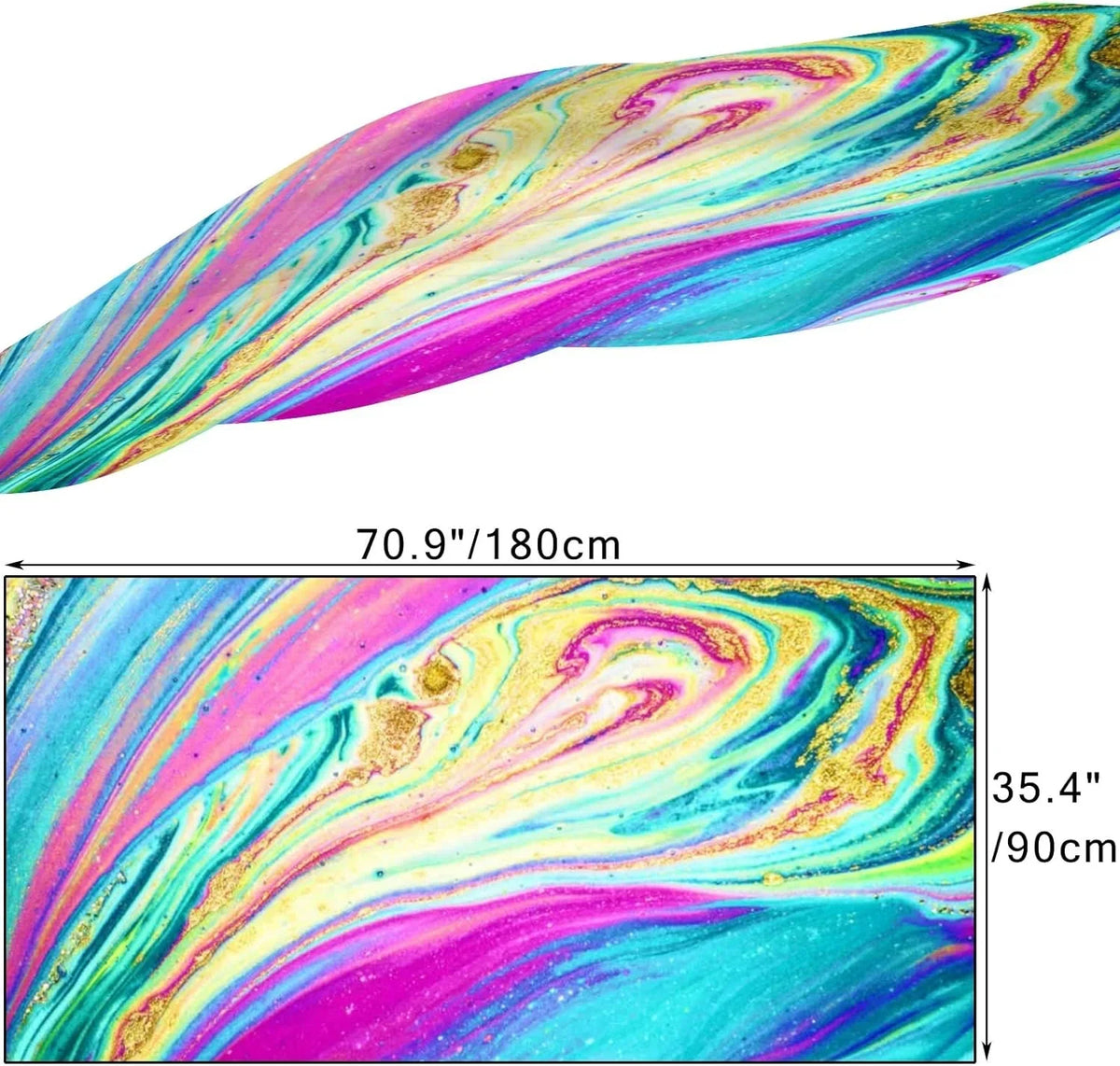 Hyjoy Watercolor Marble Art Long Sizeilk Neck Sizecarf Lightweight Sizehawl Wrap Sizecarves for Women Girls