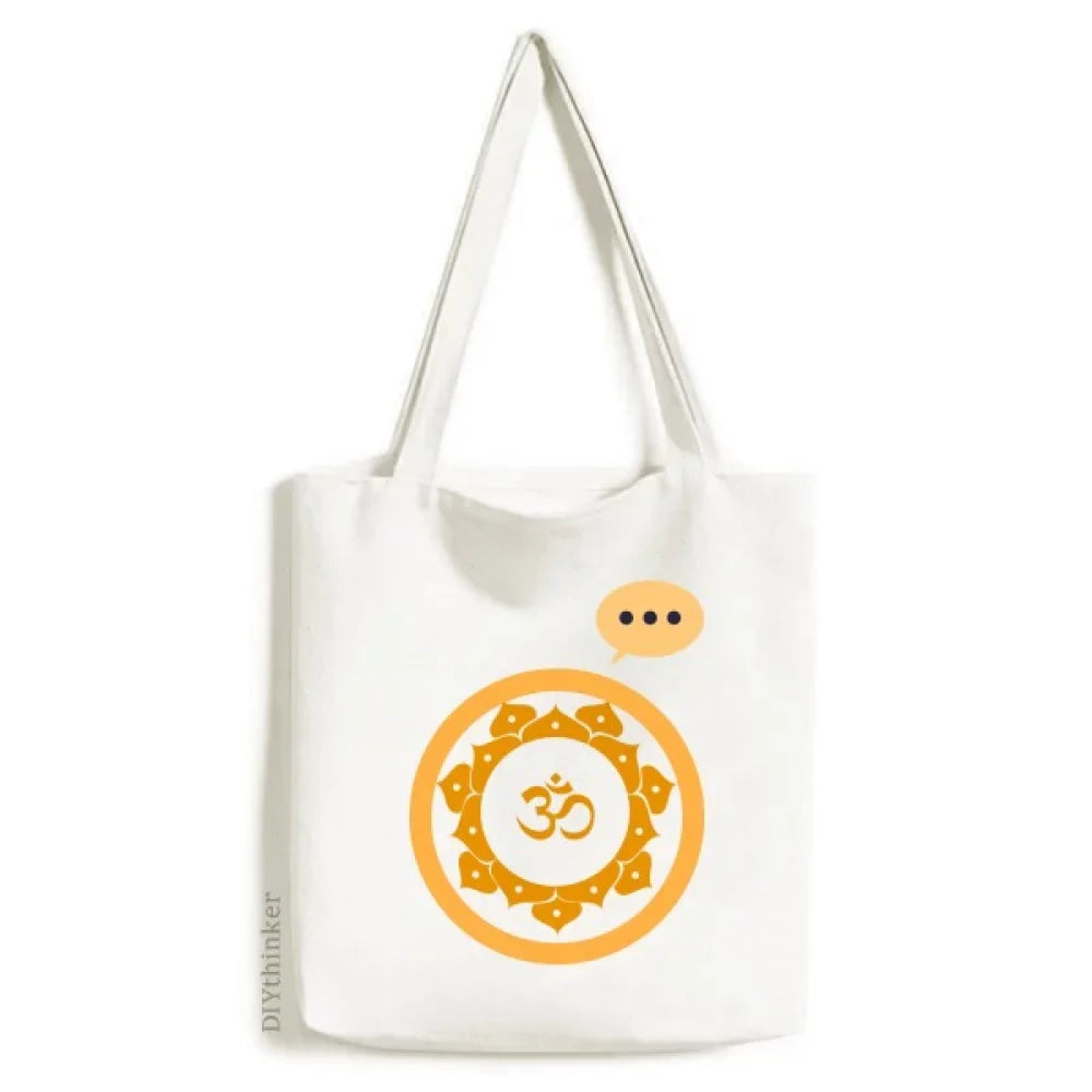 Culture Yellow Lotus Pattern Expression Sizeack Canvas Tote Sizehoulder Bag
