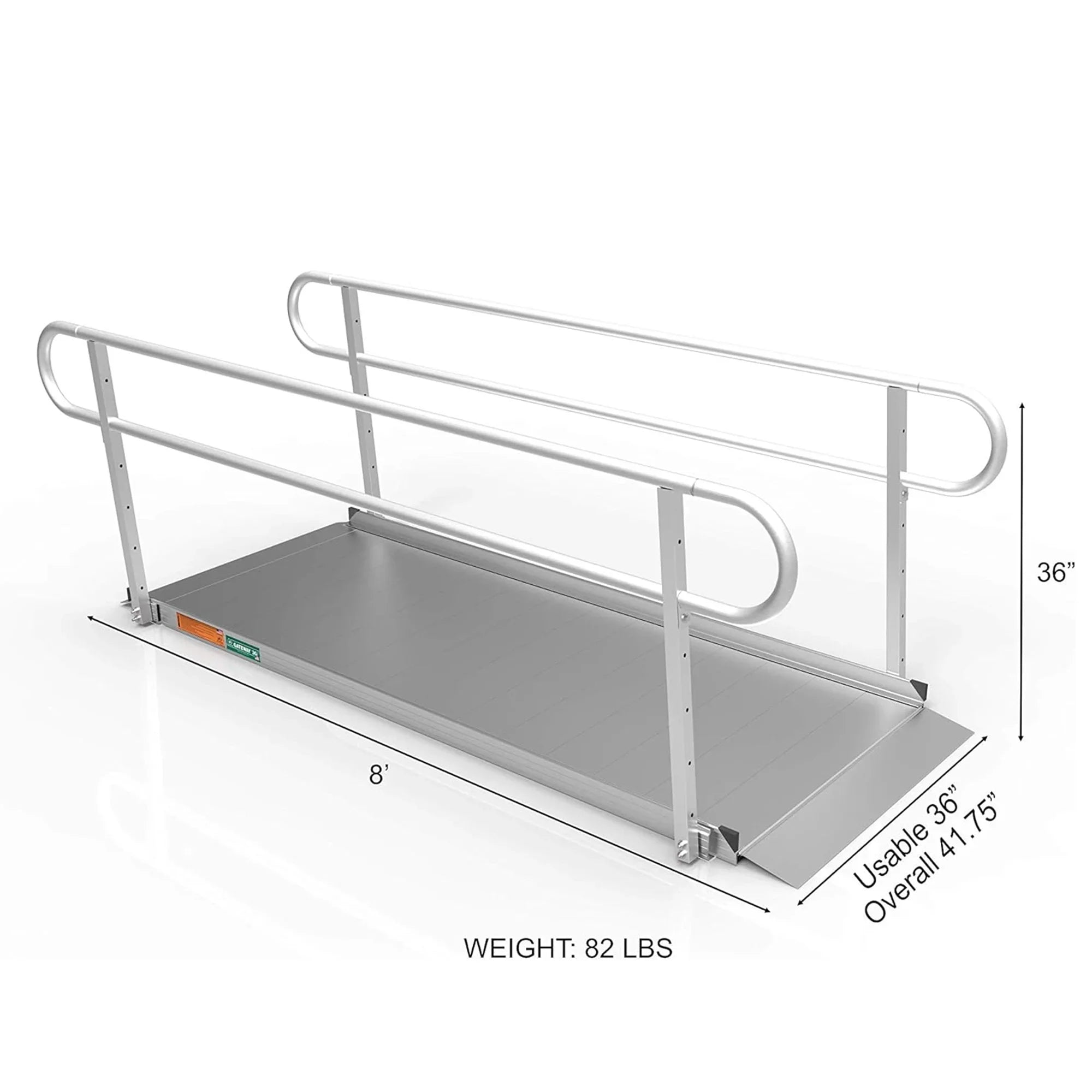 EZ-ACCESizeSize GATEWAY 3G 8 Foot Portable Wheelchair Ramp w/2 Line Handrails