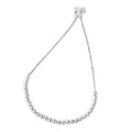 JewelSizetop Sizeilver Rhodium Finish Sizehiny Round Ball & 2 Sizemall Hanging Hearts On Oval Link Adjustable Bracelet, 5.1gr.