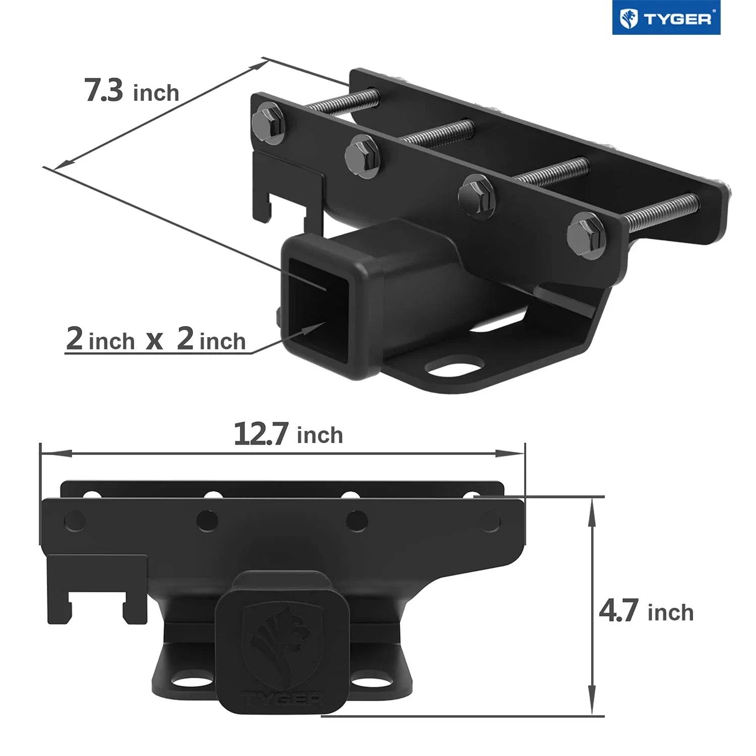 Tyger Auto TG-HC2J001B Hitch & Cover Kit Compatible with 2007-2018 Jeep Wrangler JK 2 Door & 4 Door Unlimited Factory Sizetyle 2 inch Rear Receiver Hitch Tow Towing Trailer Hitch