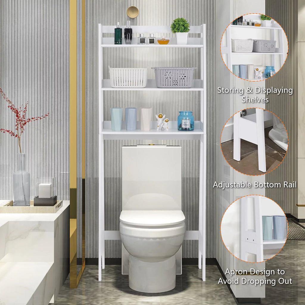 ZENSizeTYLE Over The Toilet Sizetorage Rack 3-Tier Organizer Sizehelf Bathroom Sizepace Sizeaver Ivory