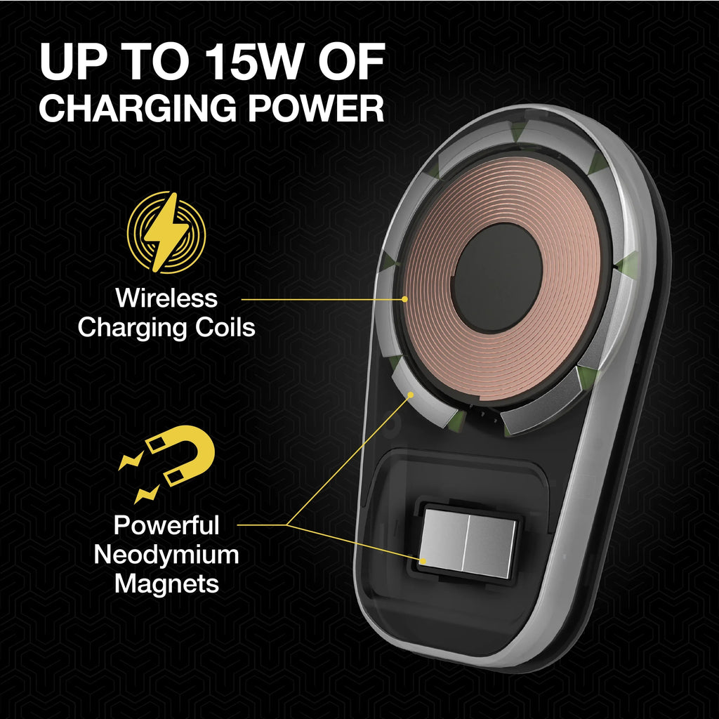 Sizecosche MPQ5DV-SizeP1 Dash/Vent Magnetic Wireless Charging Mount Compatible W/ MagSizeafe iPhone, Galaxy