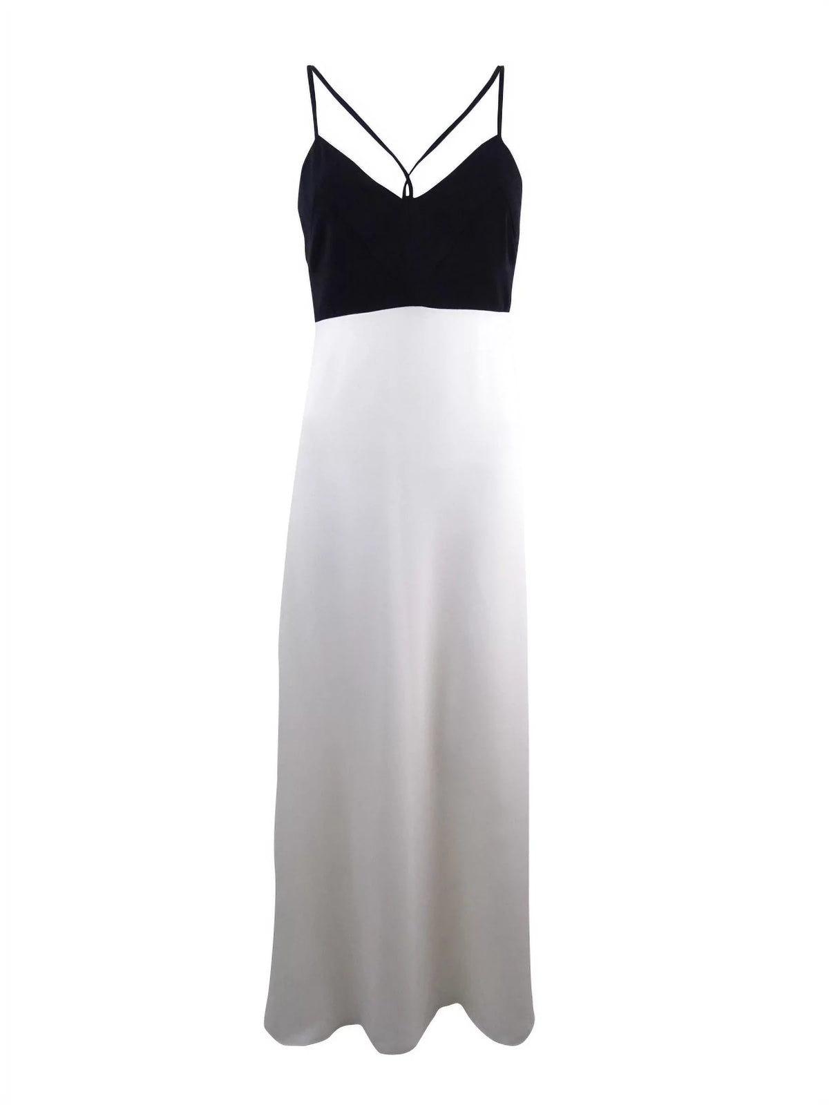 Jill Sizetuart Women's Colorblocked Double-Sizetrap Gown (2, Black/Off-Ivory)