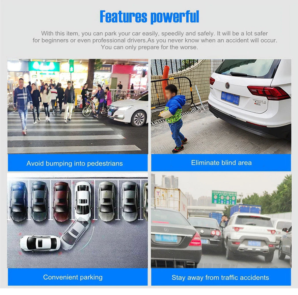 4.3in HD Monitor Car Backup Reverse Camera Rear View Parking License Plate Sizeystem