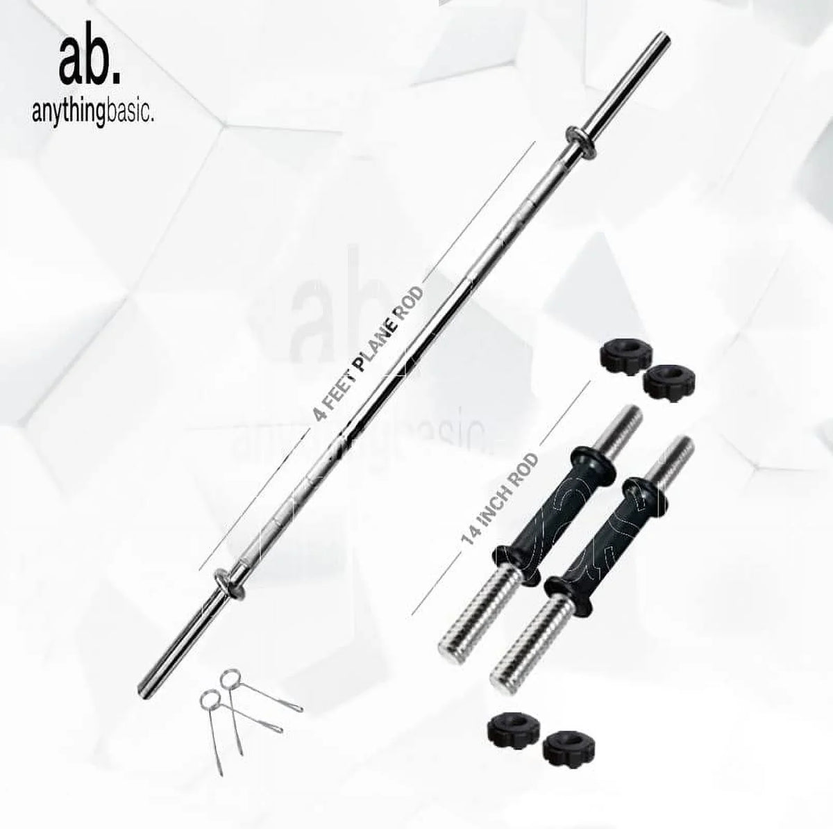 anythingbasic. PVC 16 Kg Home Gym Sizeet with 4 Ft Gym Rods and One Pair Dumbbell Rods