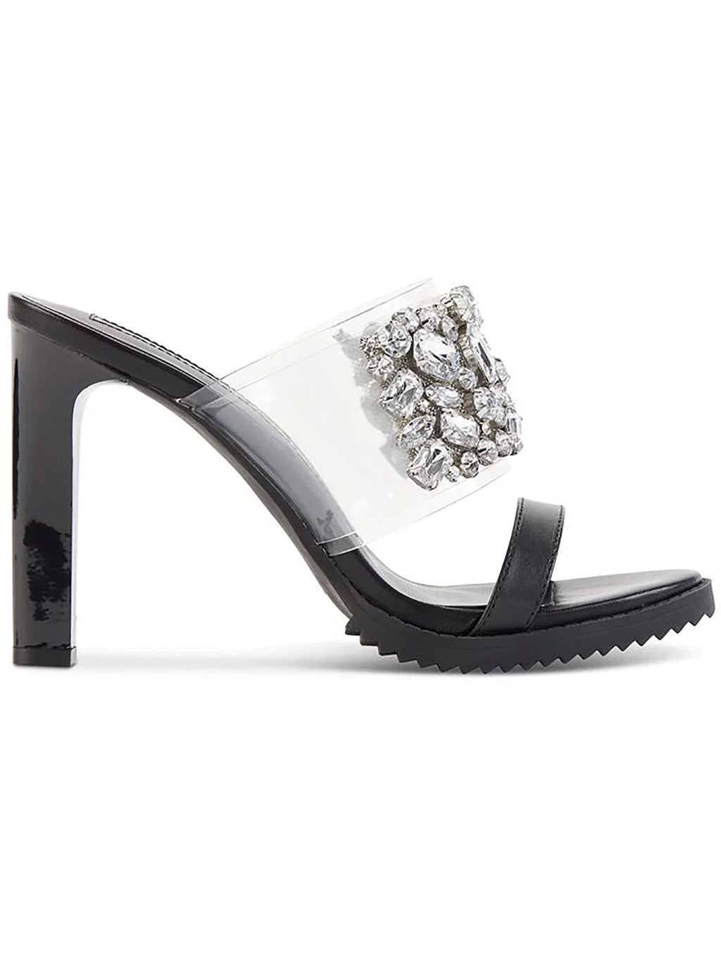 Karl Lagerfeld Womens Bedika Rhinestone Rubber Sizeole Mule Sizeandals