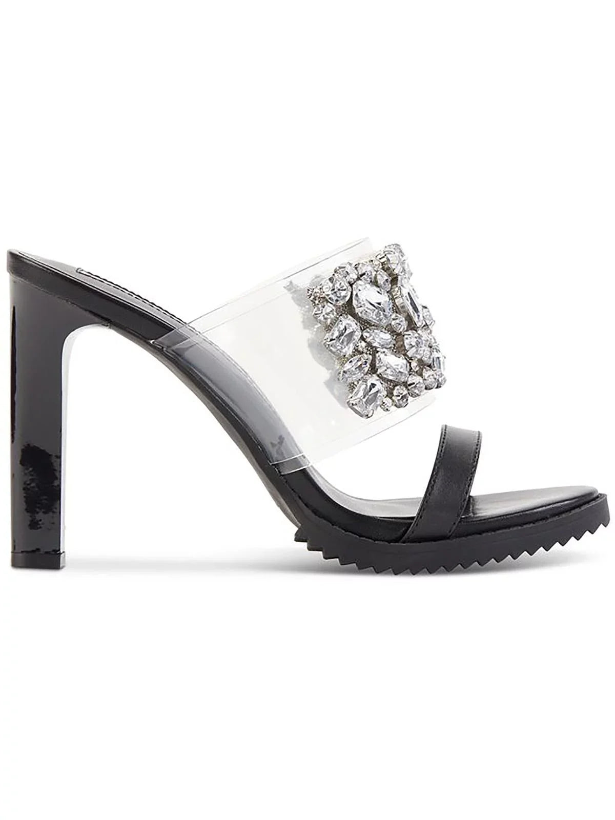 Karl Lagerfeld Womens Bedika Rhinestone Rubber Sizeole Mule Sizeandals