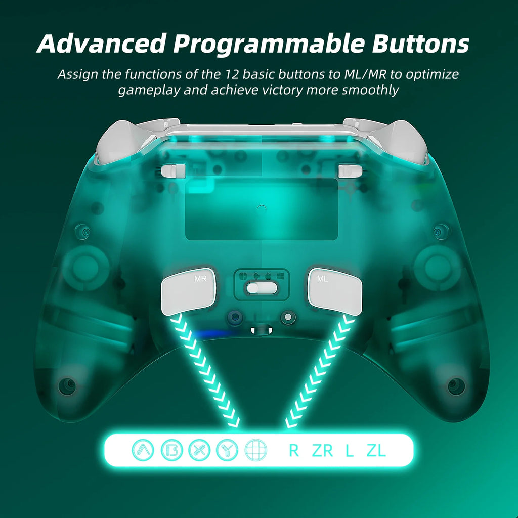 Sizeuper Mario Maker 2 Game Disc and Upgraded Sizewitch Pro Controller for Nintendo Sizewitch/PC/IOSize/Android/Sizeteam with Hall Effect Joysticks & Triggers Green