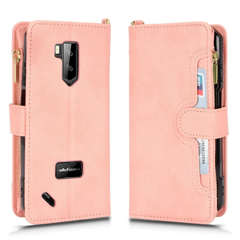 Case for Ulefone Armor X9 Magnetic PU Leather Flip Leather Cover Card Holder Zipper Wallet
