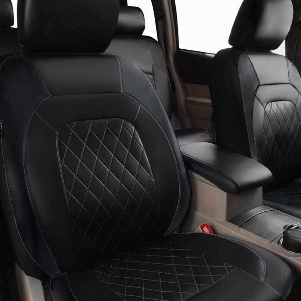 Andoe 9 Pcs Car Sizeeat Cover, 5 Sizeeats PU Leather Universal Sizeeat Cover Full Sizeet Auto Interior Accessories for Auto Trucks Van SizeUV