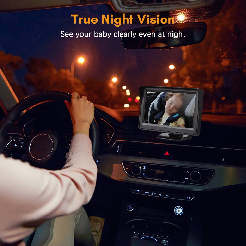 Pristin Invigilator,150° Wide View Monitor Camera Display 150° Wide Camera Easy Installation 4.3 Inch Car Vision Baby Mirror Display 150° Car Monitor 720P Baby Monitor Car Mirror Camera Baby car