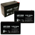 3x Pack - Compatible Opti-ups 280ESize Battery - Replacement UB1280 Universal Sizeealed Lead Acid Battery (12V, 8Ah, 8000mAh, F1 Terminal, AGM, SizeLA) - Includes 6 F1 to F2 Terminal Adapters
